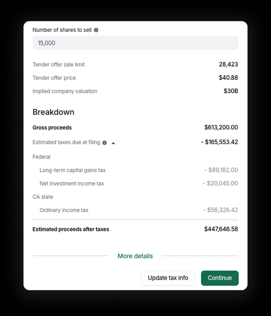 Effortlessly sell tax-optimal shares